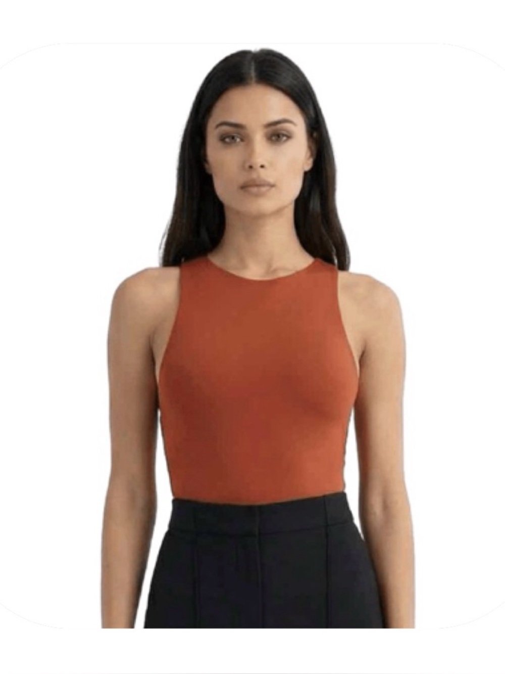 Babaton S burnt orange contour 90s bodysuit